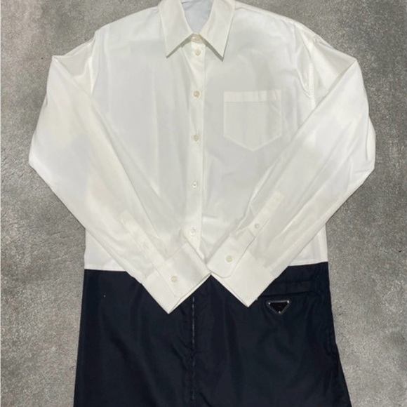 Prada two-tone panelled shirtdress - Picture 3 of 6